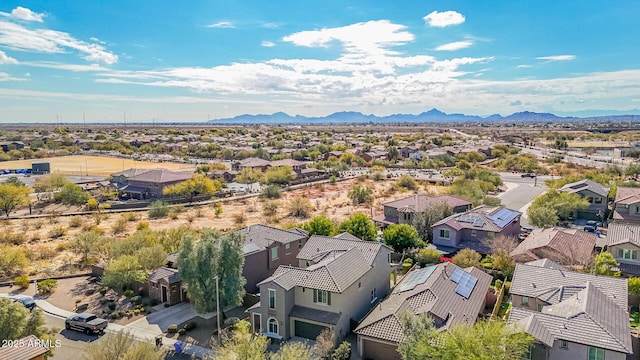 aerial view with a mountain view