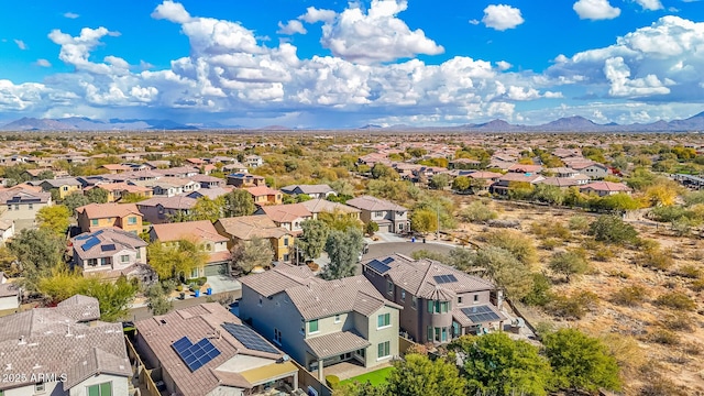 bird's eye view with a mountain view