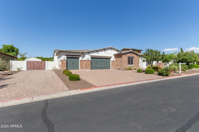 view of front of home with a garage