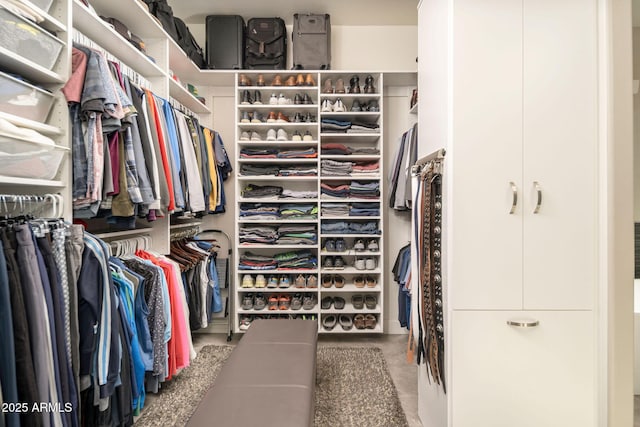 view of walk in closet