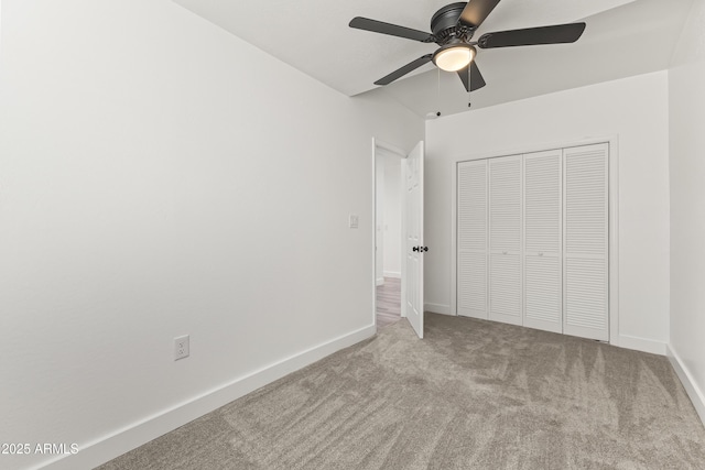 5808 W Myrtle Ave, Glendale, AZ 85301 - unfurnished bedroom with carpet flooring, a closet, baseboards, and a ceiling fan