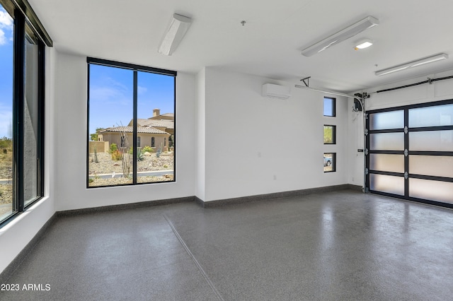 garage with a wall unit AC