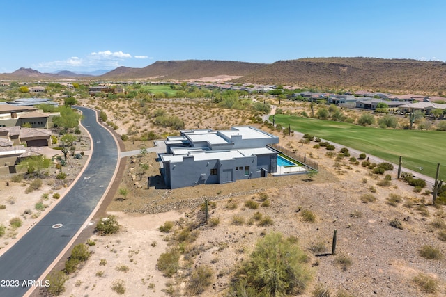 drone / aerial view with a mountain view