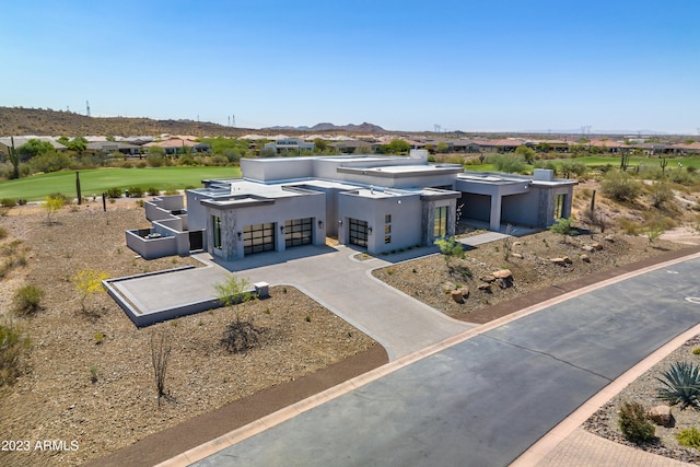 view of front of house with a mountain view