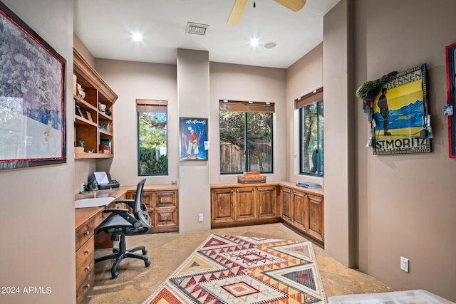 office with ceiling fan