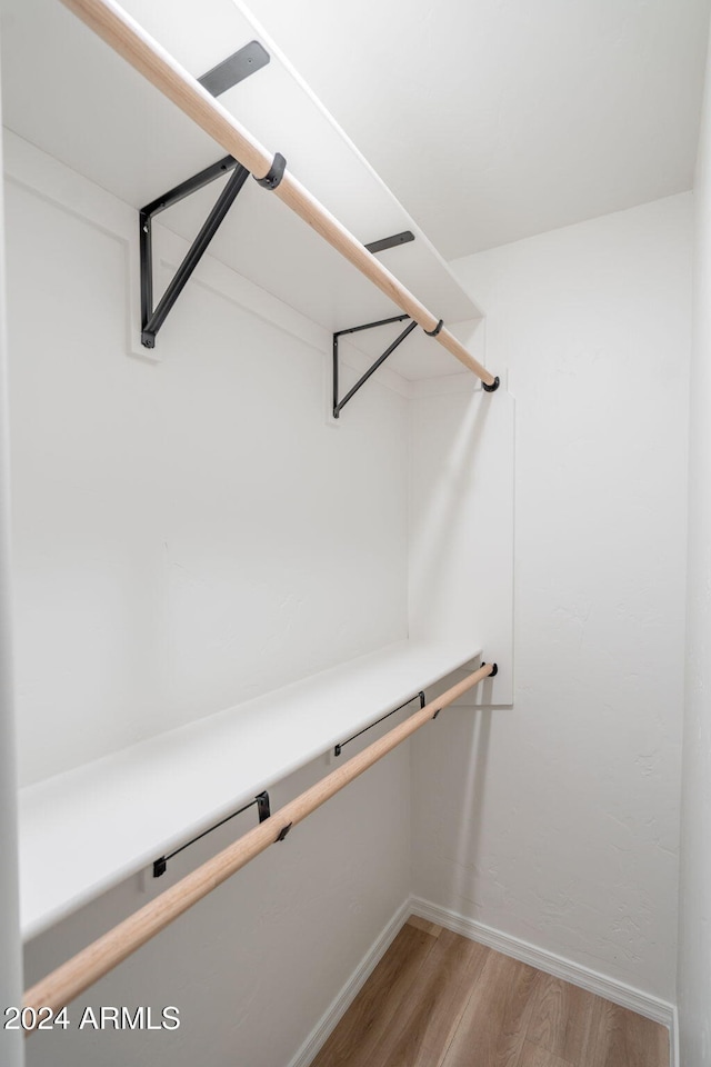 spacious closet featuring light hardwood / wood-style flooring