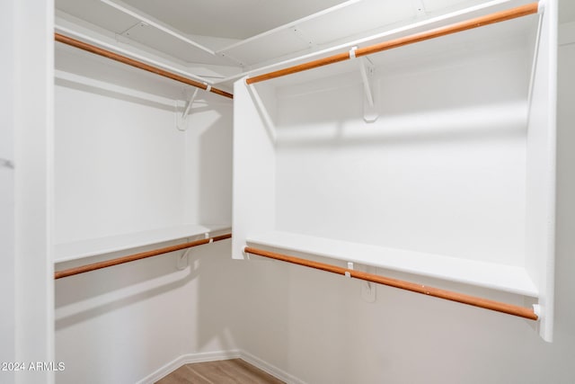 spacious closet with light hardwood / wood-style floors