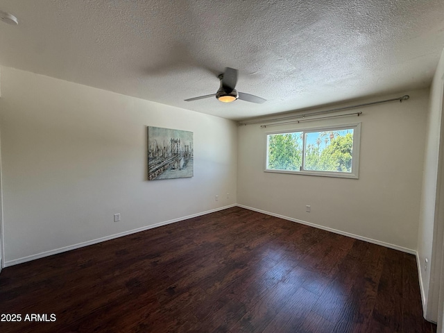 3145 W Acoma Dr, Phoenix, AZ 85053 - empty room with wood finished floors, a textured ceiling, and a ceiling fan