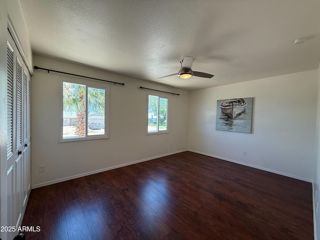 3145 W Acoma Dr, Phoenix, AZ 85053 - spare room with a ceiling fan, wood finished floors, a smoke detector, and a textured ceiling