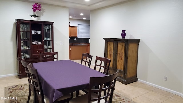 view of tiled dining space