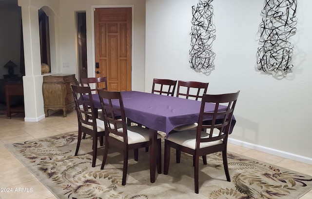 view of tiled dining room