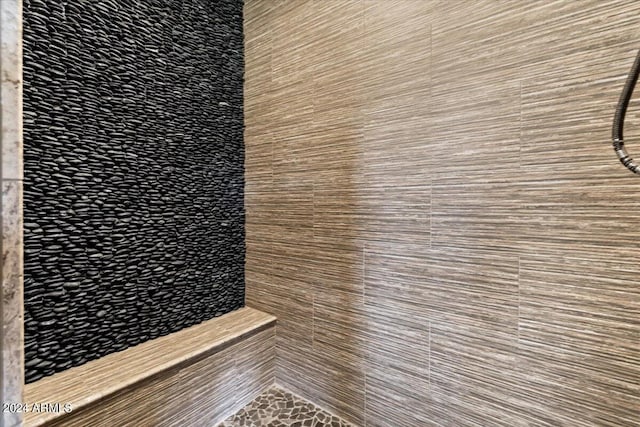 bathroom view of tiled shower
