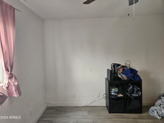 spare room with ceiling fan