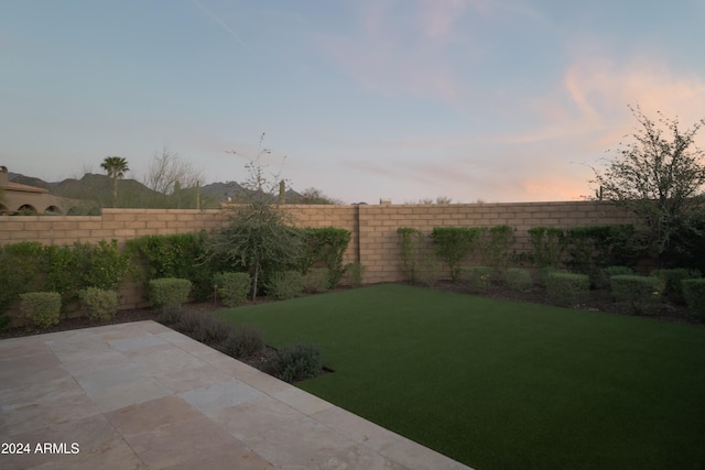 view of yard at dusk