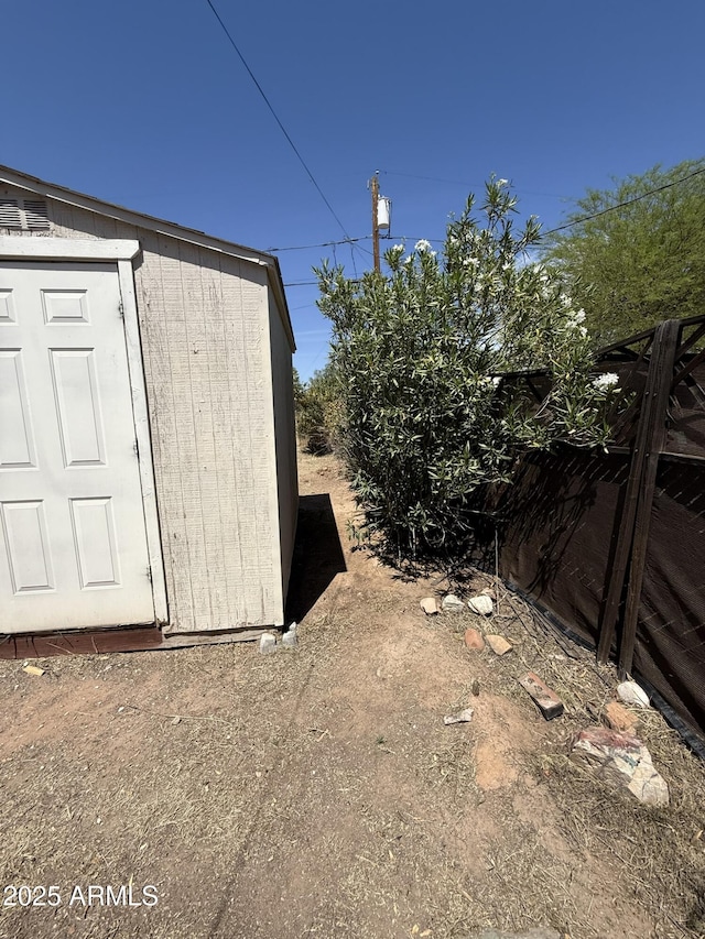 view of shed