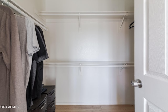 spacious closet featuring light wood-type flooring