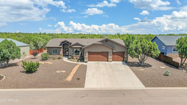 view of front of house featuring a garage