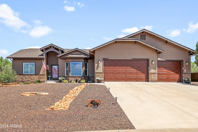 view of front of property featuring a garage