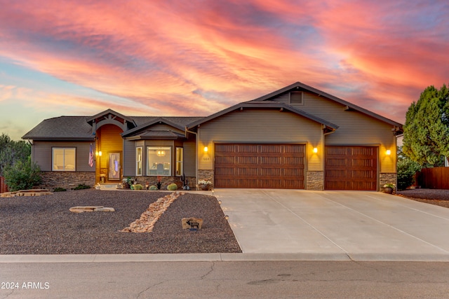 craftsman inspired home with a garage