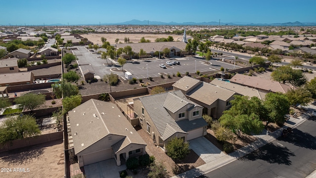 drone / aerial view with a mountain view