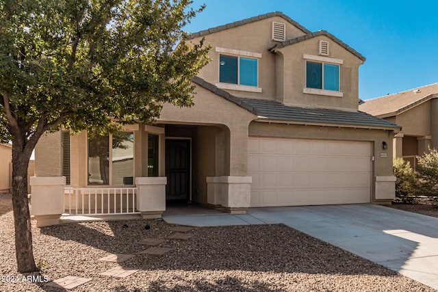 view of front of home featuring a garage