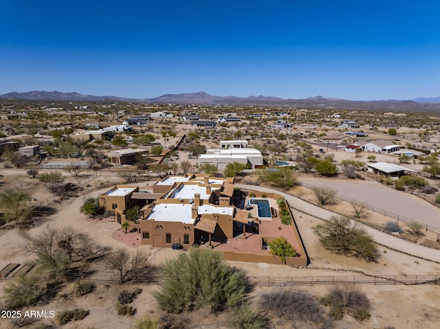 aerial view with a mountain view