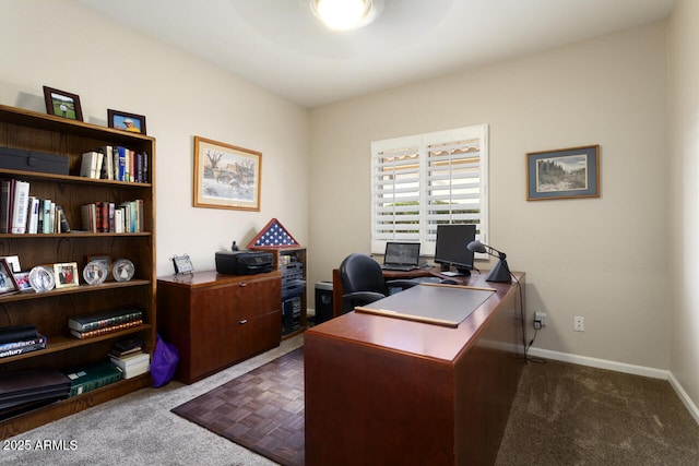 view of carpeted office