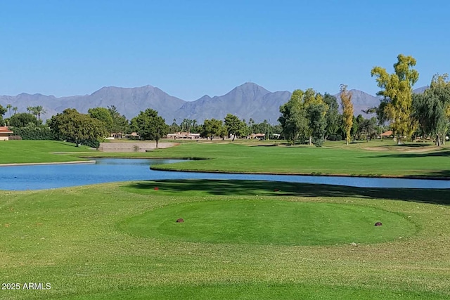 7596 N Via De La Siesta, Scottsdale, AZ 85258 - view of community with a water and mountain view, view of golf course, and a yard