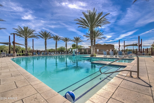 view of pool with a patio