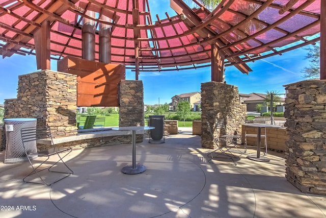 view of patio with a pergola