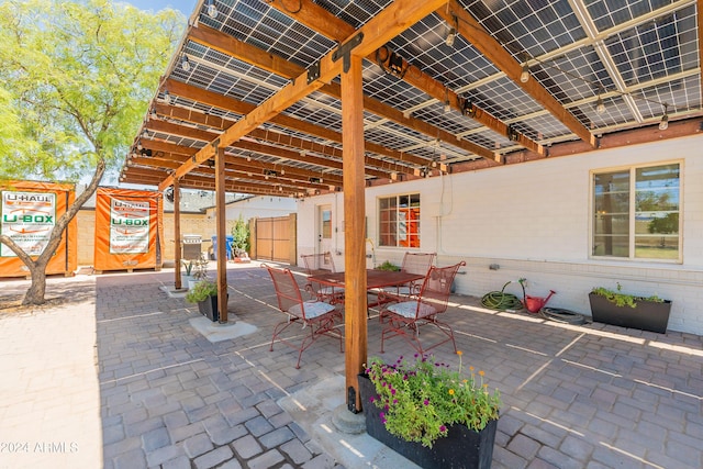 view of patio with a pergola