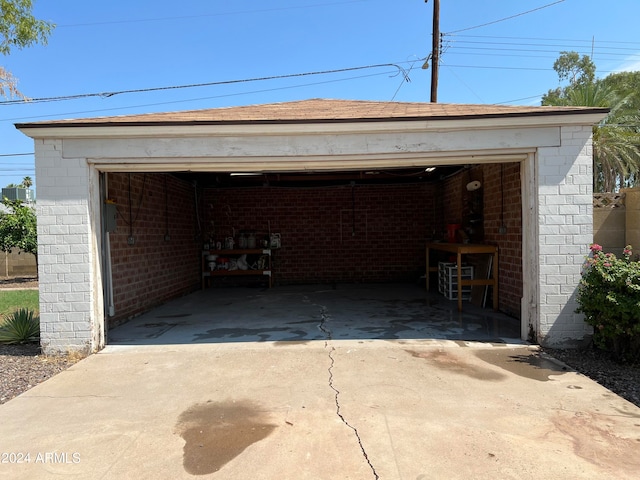 view of garage