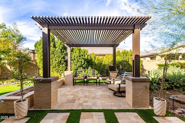 view of patio with a pergola