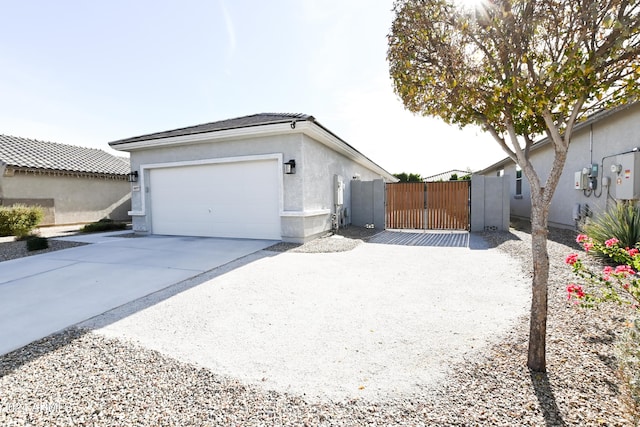 view of property exterior with a garage