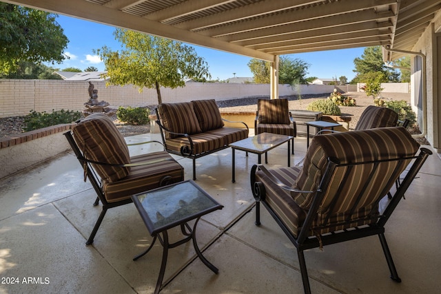 view of patio / terrace featuring an outdoor hangout area