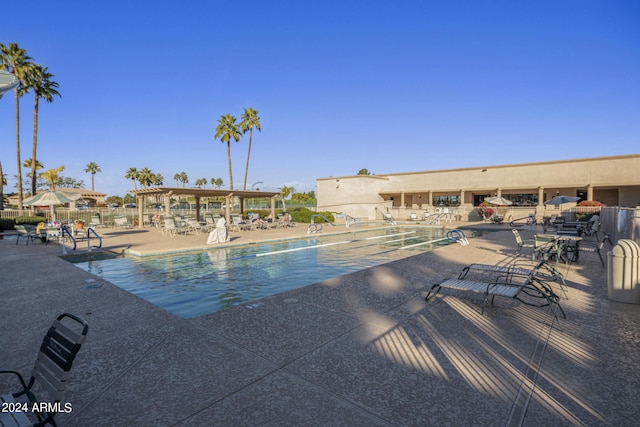 view of pool with a patio