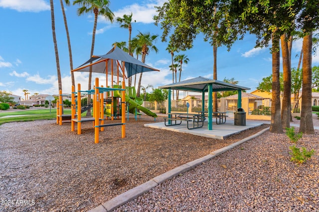 community playground with fence