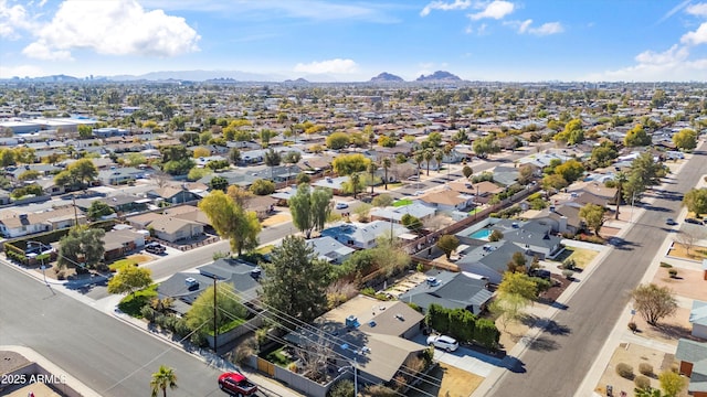 aerial view featuring a mountain view