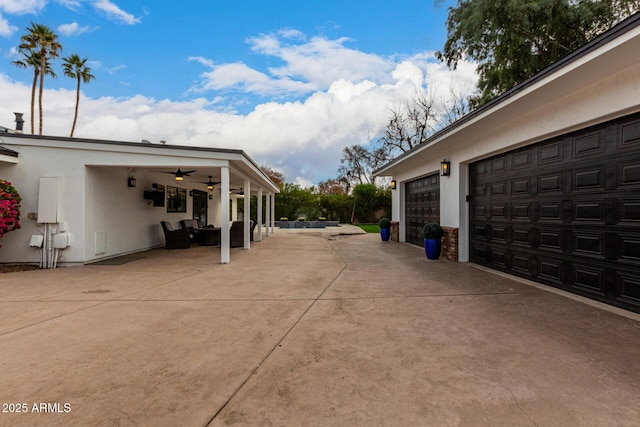 exterior space with an outdoor living space