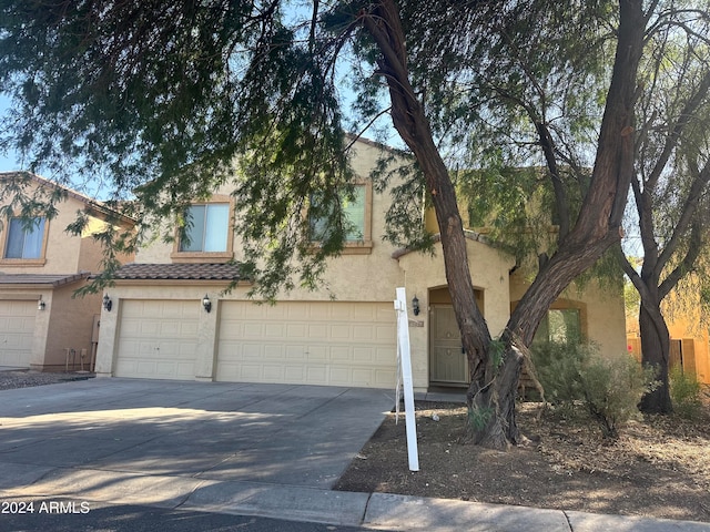 view of front of house with a garage