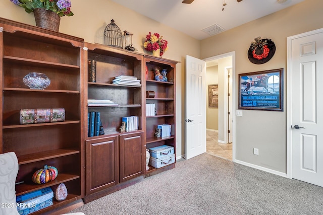 19414 W Pasadena Ave, Litchfield Park, AZ 85340 - interior space featuring a ceiling fan, carpet flooring, and baseboards