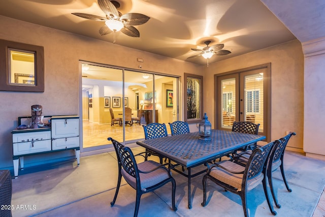 19414 W Pasadena Ave, Litchfield Park, AZ 85340 - view of patio featuring french doors, ceiling fan, and outdoor dining space