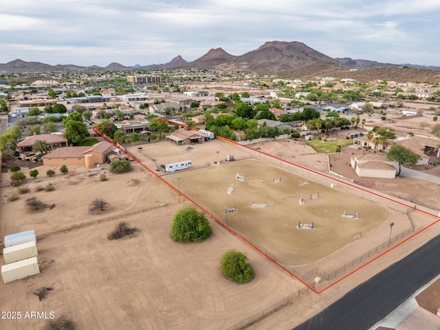 6861 W Calle Lejos, Peoria, AZ 85383 - aerial perspective of suburban area with a mountainous background and property boundaries highlighted