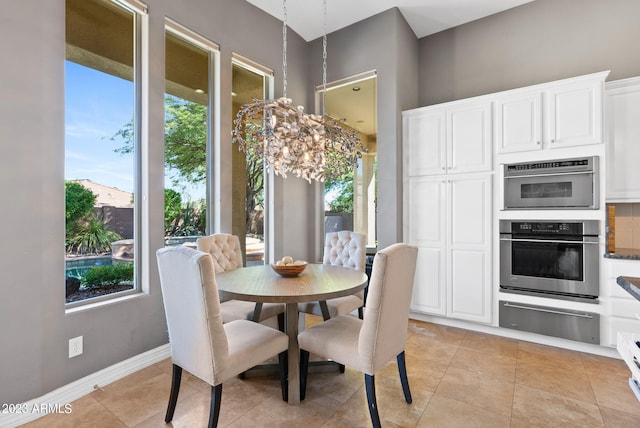 view of tiled dining area