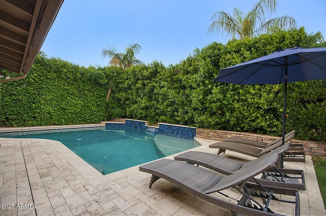 outdoor pool with a patio