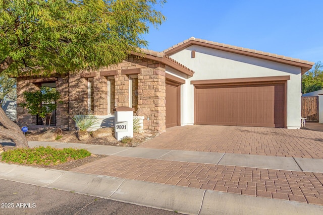 view of front of home featuring a garage