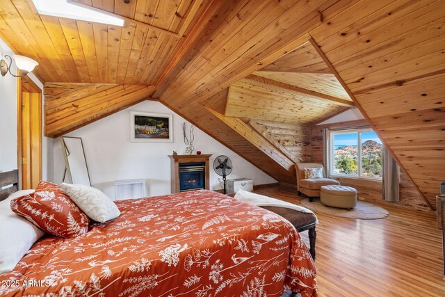 3155 N State Route 89, Prescott, AZ 86301 - bedroom with lofted ceiling, hardwood / wood-style floors, and wood ceiling