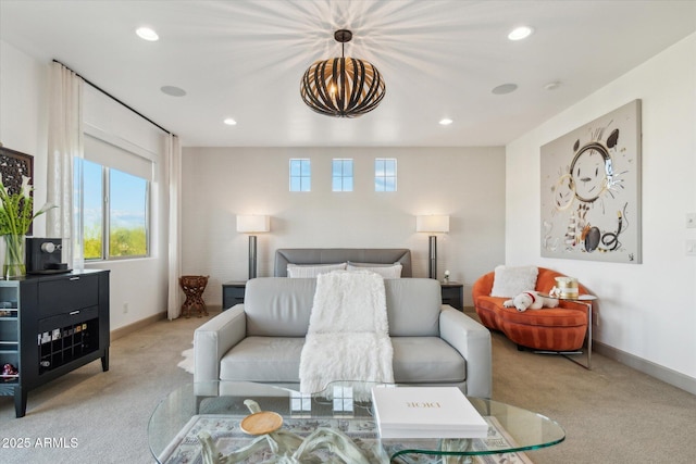 15711 S 11th Ave, Phoenix, AZ 85045 - bedroom featuring carpet flooring, baseboards, multiple windows, and recessed lighting