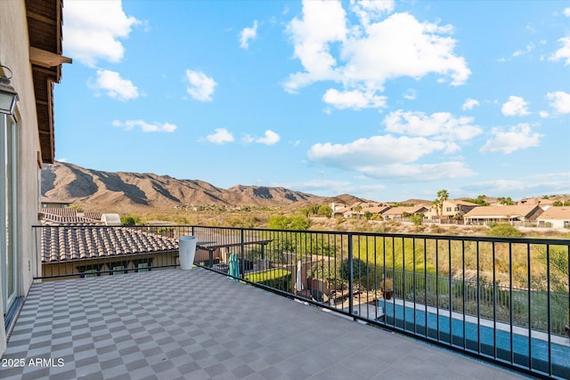 15711 S 11th Ave, Phoenix, AZ 85045 - view of patio / terrace featuring a balcony, a mountain view, and a residential view