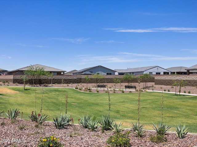 view of yard with fence